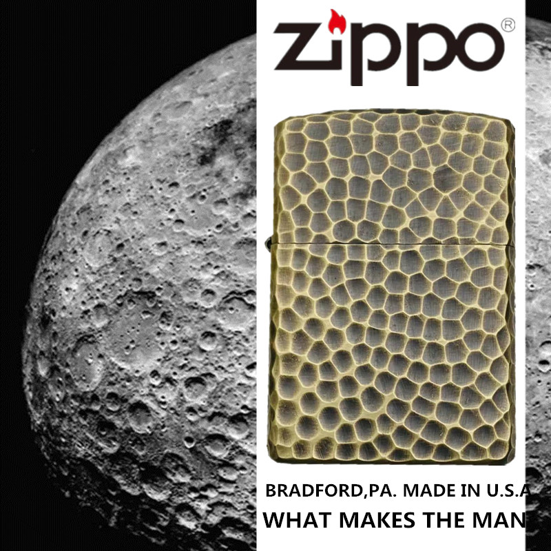zippo正品防风煤油打火机纯铜盔甲陨石坑芝之宝男士个性节日礼物