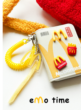 emo原创麦麦拉链卡包银行门禁公交地铁卡学生身份证件通用收纳包