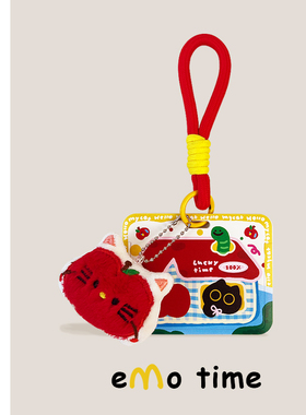 emo原创可爱平安果小黑猫卡套校园公交地铁通勤个性门禁卡收纳套