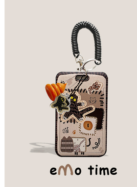 原创可爱黑色补丁猫卡套创意便携卡套公交地铁食堂门禁学生证收纳