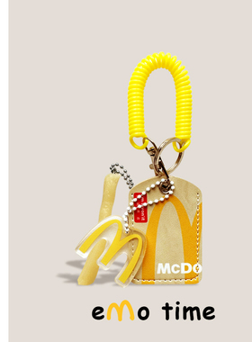 emo原创M记麦麦门禁卡套钥匙扣包包挂件男女百搭配饰情侣礼物通用