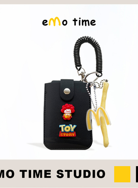 emo原创M记TOY小丑黑色抽拉卡包便携收纳校园学生身份证件男女款