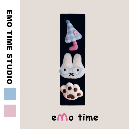 emo 原创米菲兔蓝格子汽车安全带肩套可爱车载饰品护肩防磨损通用