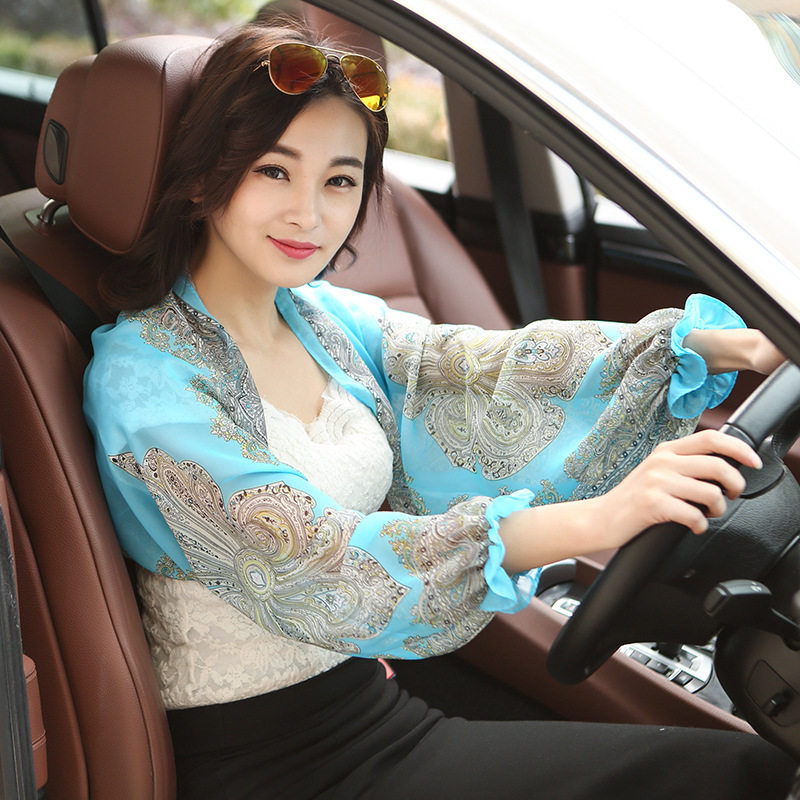 春夏新款雪纺防晒衣披肩户外骑行腰果印花防紫外线袖套女代发|ruв категории Женская одежда, кружева свитер/шифон рубашка - от Buy2taobao.com для оказания профессиональной услуги покупки агента Taobao