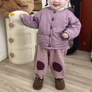 童装2025新款儿童复古中性加厚棉服日系中小童宝宝保暖加绒裤棉衣
