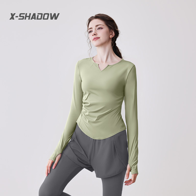 健身服上衣女2025新款高级感普拉提训练瑜伽服长袖晨跑步运动套装