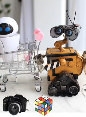 手工铁艺 WALL-E瓦力机器人总动员 伊娃EVE手办模型 车载香水摆件