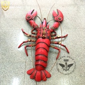 海鲜馆酒店餐厅夜排档建筑设计装 手工金属风 超大号小龙虾模型 饰