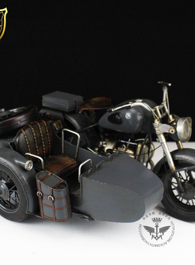 长江750 宝马R71 侉子三轮仿真摩托车模型1:6 HT12寸兵人手办模型