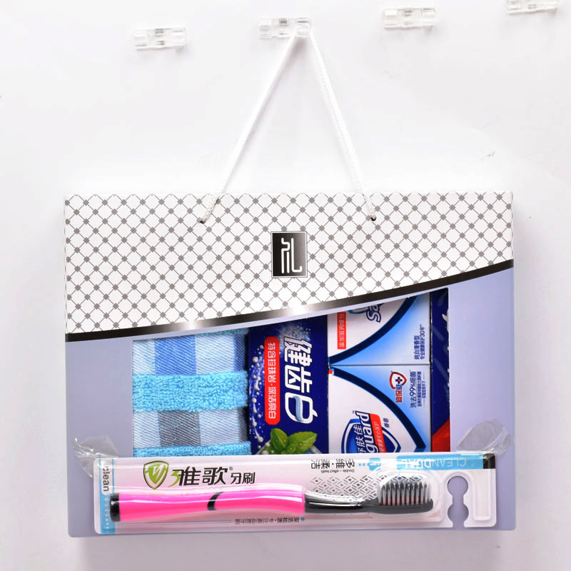 牙膏牙刷毛巾三件套香皂白事回礼