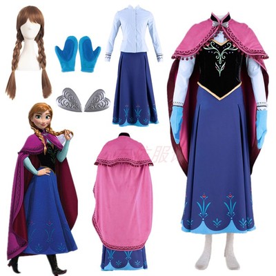安娜cosplay连衣裙冰雪奇缘cos