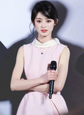 ORG黄杨钿甜同款 法式黑色甜美蝴蝶结无袖小香风连衣裙26新款春