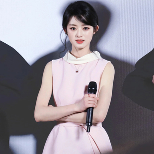 ORG黄杨钿甜同款 黑色甜美蝴蝶结无袖 小香风连衣裙25新款 春 法式