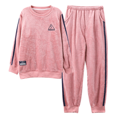 法兰绒情侣睡衣秋冬季运动家居服