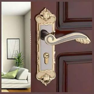 卧室门室内门锁执手锁压把锁钛黑金工程锁通用便宜卫浴锁公寓锁55