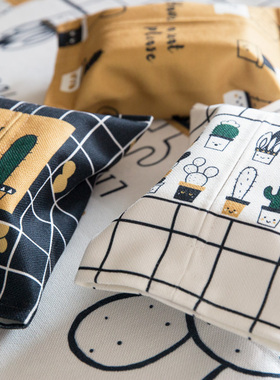 dooda原创设计ins北欧卡通仙人掌系纸巾抽纸巾套车用车载创意布艺