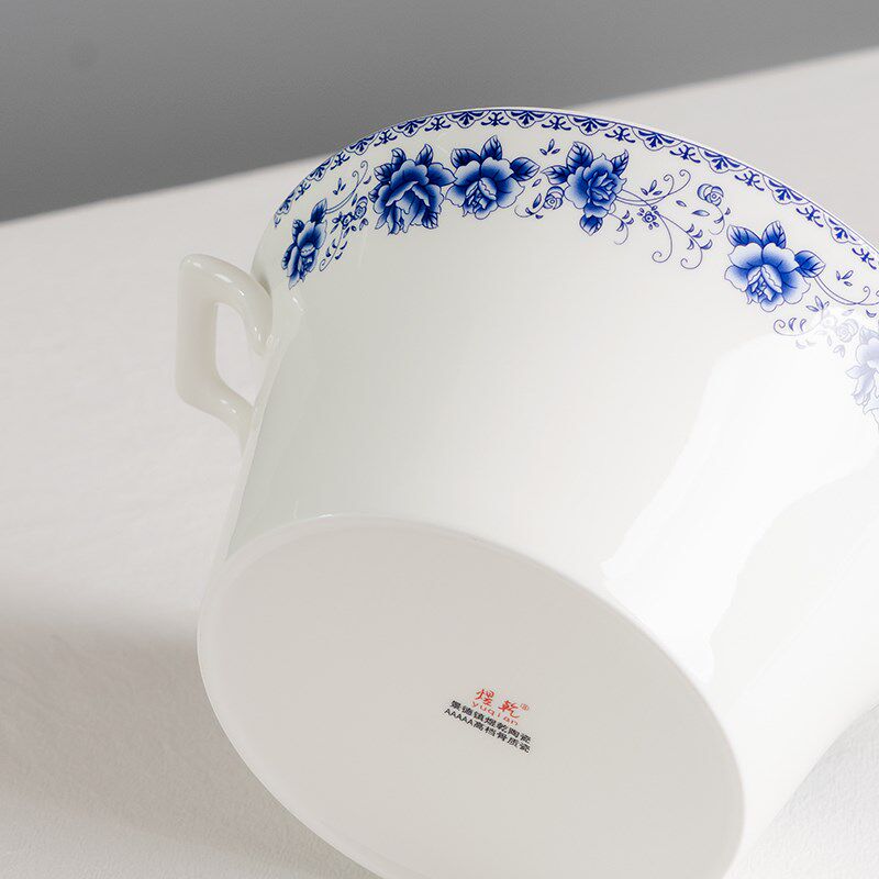 家用骨瓷带盖汤煲品锅陶瓷汤锅酒店餐具双耳防R烫大汤碗圆形汤盆