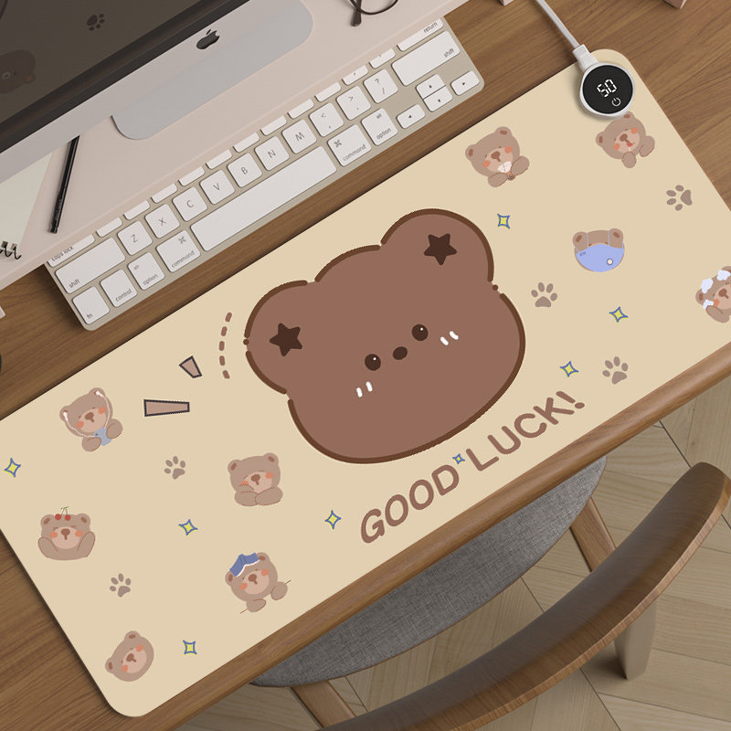 加热鼠标垫超大h发热桌垫取暖办公室电脑桌面学生写作业暖手垫防