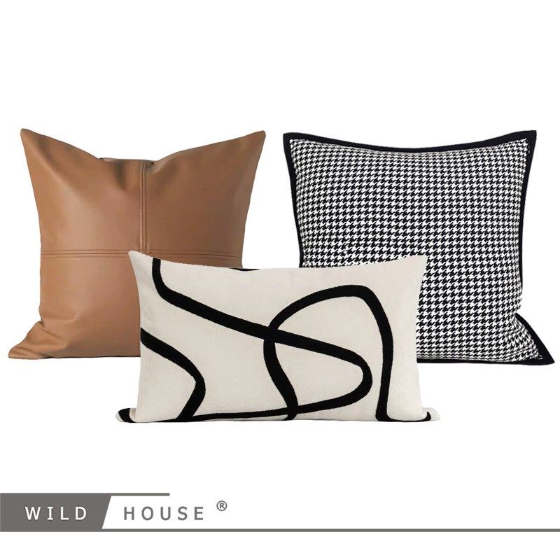 设计师推荐 样板间客厅沙发棕色皮十字逢靠垫 床S上腰靠办公室靠,居家布艺,靠垫/抱枕,淘宝优惠券,粉丝福利购,淘宝优惠卷