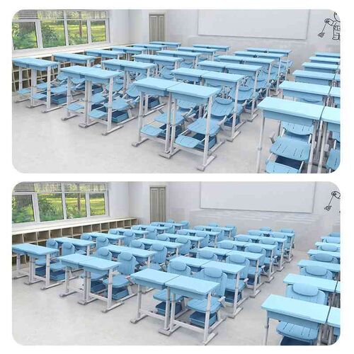 新款学校午休课桌椅学习s可躺可折叠升降躺睡课桌椅中小学生午休