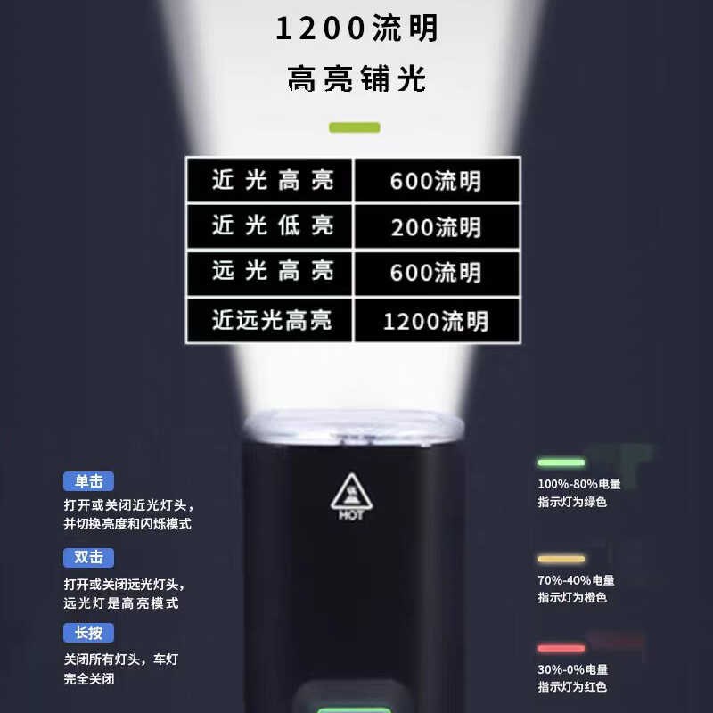 黑鸟L3C自f行车前灯夜骑快拆防水高亮强光手电筒山地公路车骑行灯
