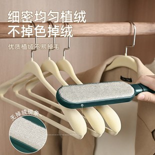专用宽肩防肩角P防滑衣撑子家用挂 植绒衣架无痕衣柜羊绒大衣西装
