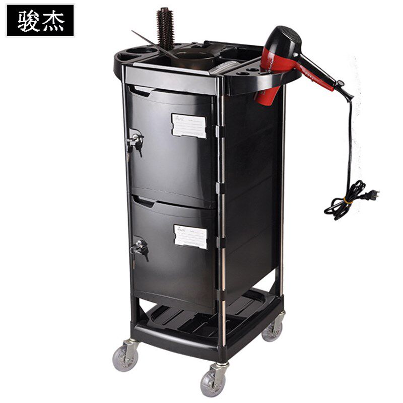 包邮美容美发工具车 发廊小推车理发店烫染双门带U锁不锈钢架推车