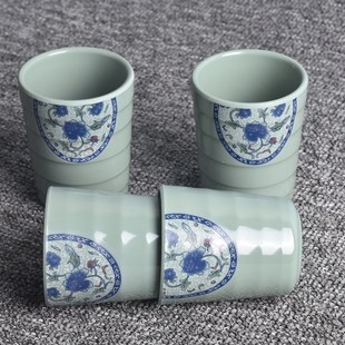 密胺青花k瓷中式 10个装 茶杯酒杯饮料杯汤水杯子火锅店餐具商用包