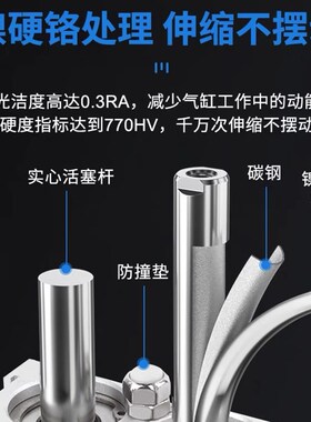 双轴双杆tda大推力小型气缸气动tn32x10x30x40x50x60x70x8X0x100-