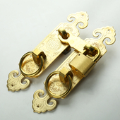 中式 木门挂锁扣全 纯铜搭扣锁门扣柜门t直条拉手大门门栓全铜老式