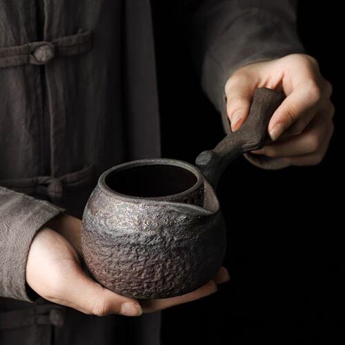 枯木侧把壶陶土壶煮茶器罐罐茶壶侧把公道杯高O温氧化陶瓷烤茶茶