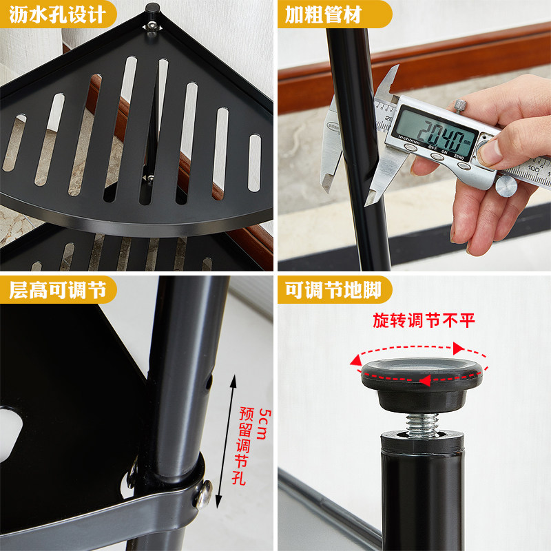 不锈钢放锅架厨房置o物架三角形落地多层扇形角落收纳架子厨房用