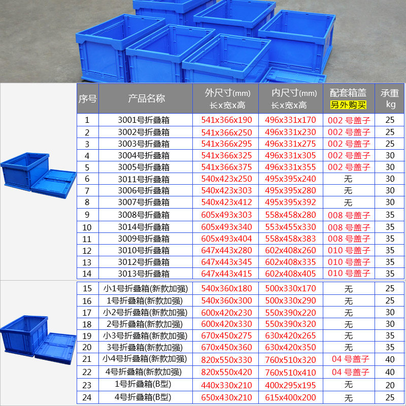 周转箱折叠物流收纳折叠s箱可折叠周转箱带盖子塑料箱子转运箱整