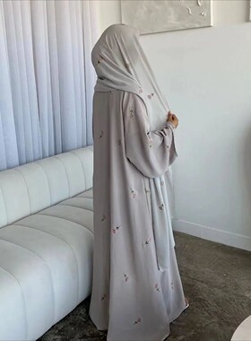 Elegant Jalabiya Embroidery 阿巴亚 Modest Party Dress Ladies