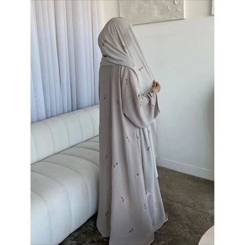 Elegant Jalabiya Embroidery 阿巴亚 Modest Party Dress Ladies