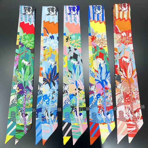 2023 Brand Design Dogs Silk Scarf Luxury Scarf Women Foulard