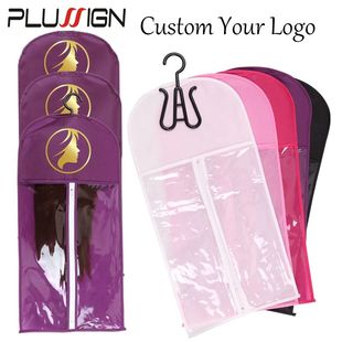 10Sets Custom Logo Wig Bag With Hanger For Woman Wig Storage