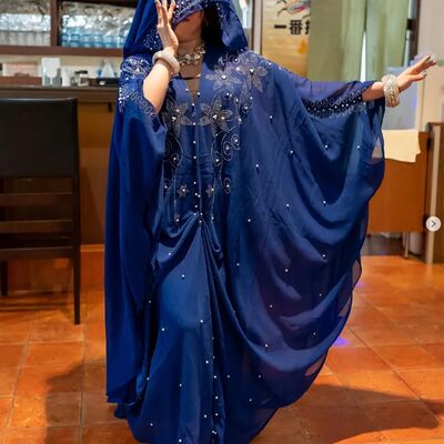 Hooded Dress Open Abay Women Muslim Party Dresses Jalabiya D