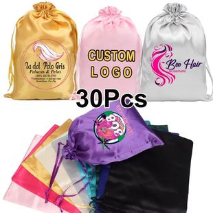 Satin Wig Storage Bag 30Pcs Hair Packaging Wig Storage Satin