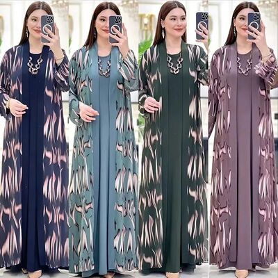 Jalabiya  Abays Dress Set Kaftan Turkey Caftan Robe 2 Piece