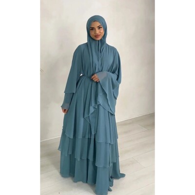 Luxury Dubai Style Open Front Kimono Abay for Women
