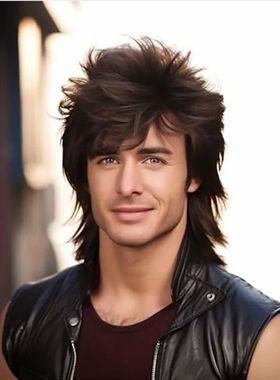 HAIRJOY Synthetic Hair Mullet Wig Adult Funny Wigs for Men P