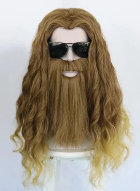 22 Inch Camel Synthetic Hair Wavy Long Thor Odinson Cosplay