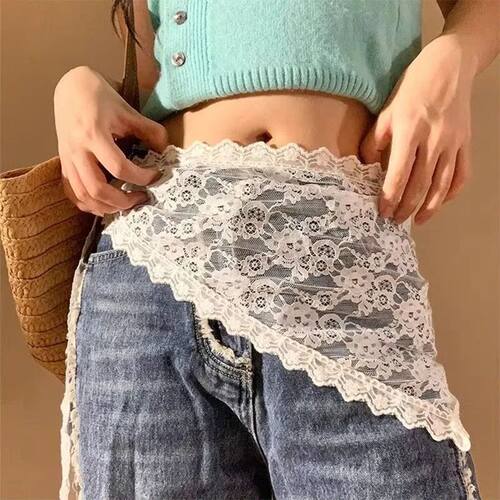 2 in 1 Triangle Short Skirt Half Skirt Butt Curtain Skirt La