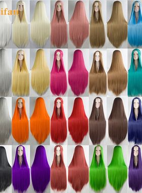 MEIFAN Synthetic Lolita Cosplay Wig Blonde Blue Red Pink Gre