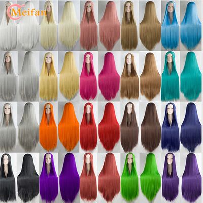 MEIFAN Synthetic Lolita Cosplay Wig Blonde Blue Red Pink Gre