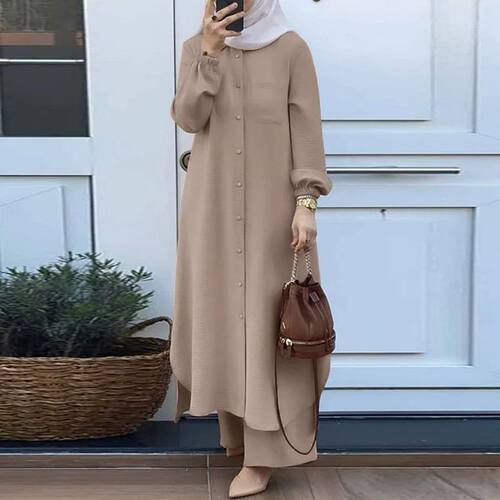 Dress Solid Color Dubai Turkish Muslim Abay Islamic Jalabiya