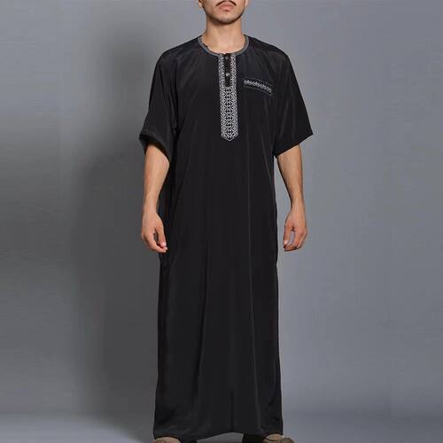 2025 Men's Traditional Boubou Jalabiyas Jubbah Embroidered M