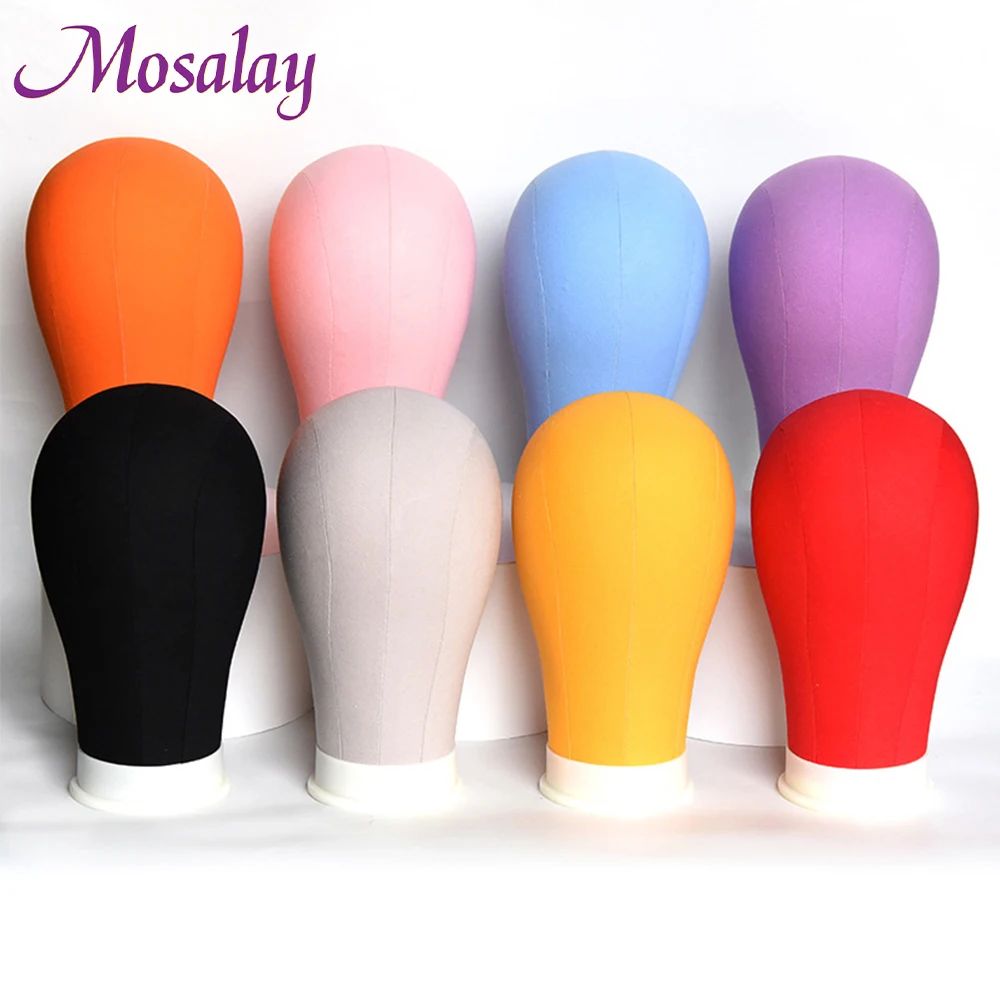 Colorful Printed Flower Canvas Head Covered Block Mannequin