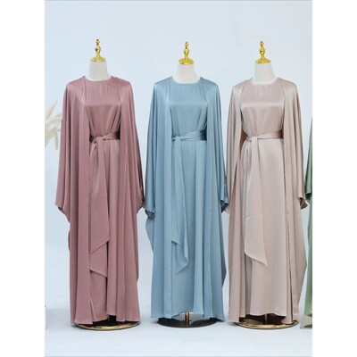Abay Muslim Women 2 Piece Set Party Dresses Sashes Arab Card